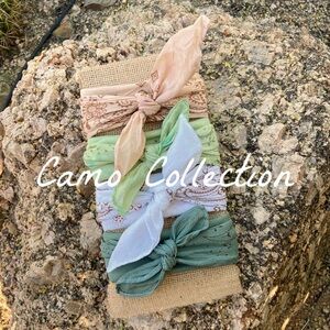 BANDANAS Hand Dyed, Sun Bleached Cotton (Set of 3) + 1 "SUMMER CAMO COLLECTION"